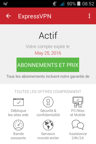 Test du VPN du fournisseur ExpressVPN