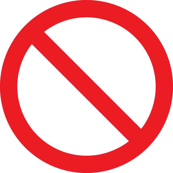 Not Allowed traffic sign